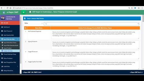 Contoh Catatan Wali Kelas Di Raport Dan Erapor Kurikulum 2013 Lengkap