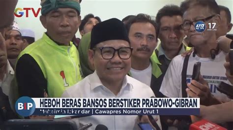 Heboh Beras Bansos Berstiker Prabowo Gibran Cak Imin Memalukan BIP