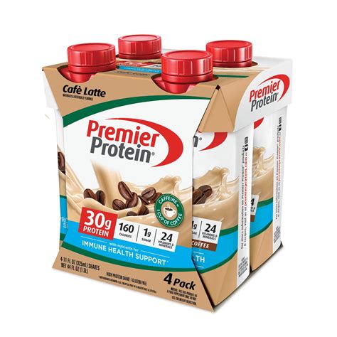 Premier Café Latte Protein Shake Premium Nutritional Beverage 30g Protein 11 Fl Oz 4 Ct