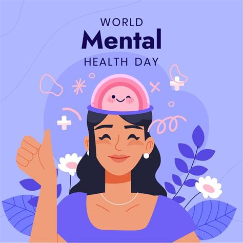 Ilustración Plana Del Día Mundial De La Salud Mental Vector Premium