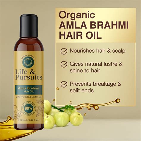 Life And Pursuits Amla Brahmi Hair Oil For Hair Growth 338 Oz Organic And Natural Hair Oil With