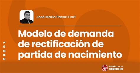 Modelo de demanda de rectificación de partida de nacimiento LP