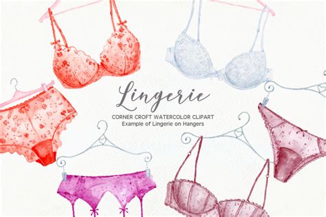 Watercolor Lingerie Clipart By Cornercroft TheHungryJPEG