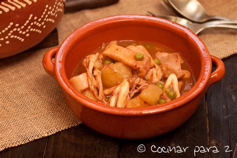 Guiso De Calamares Con Patatas Cocinar Para 2