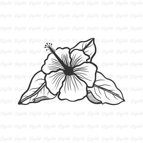 Hibiscus Svg Graphic V2 Hibiscus Clip Art Hawaiian Flower Svg Hibiscus