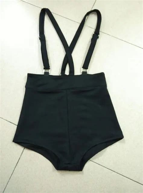 Sexy Women S Vintage Black Elastic High Waist Triangle Hot Shorts Lady Tight Skinny Strap Shorts