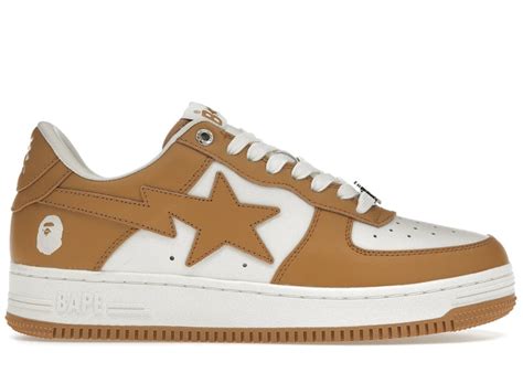 Bape Mens A Bathing Ape Bape Sta White Beige 2022 Shoes From Stockx