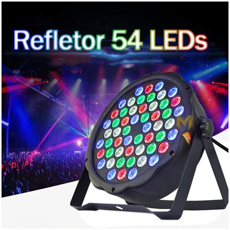 Canhão Refletor Led Par 64 Rgbw 54 Leds DMX Strobo Auto Som Balada