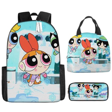 The Powerpuff Girls Cute Buttercup Blossom Bubbles Backpack Primary And