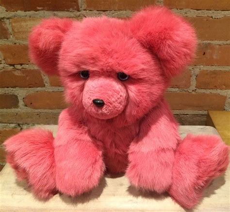 Fur Bears Moe The Deep Rose Pink Rabbit Fur Teddy Bear Etsy Pink