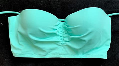 Victoria S Secret New Seafoam Green Getaway Strapless Ruched Bikini Top