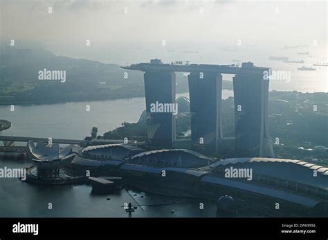 Landscape Of Mbs Building In The City Of Singapore At Sunrise Stock