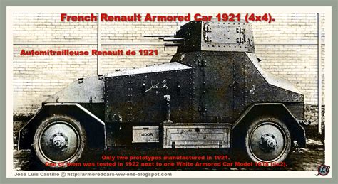 Armored Cars In The Wwi French Renault Armored Car Model 1921