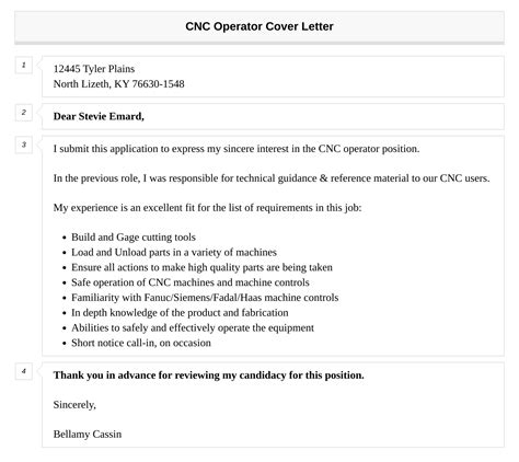 Cnc Operator Cover Letter Velvet Jobs