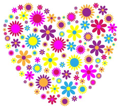 Clipart Colorful Doodled Heart Flowers Royalty Free Vector Clip Art