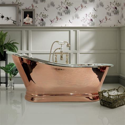 Bc Designs 1700 Copper Outer Nickel Inner Slipper Freestanding Bath