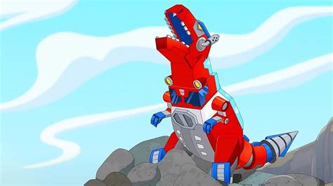 Optimus Prime Dino Mode Transformers Rescue Bots Full Episode