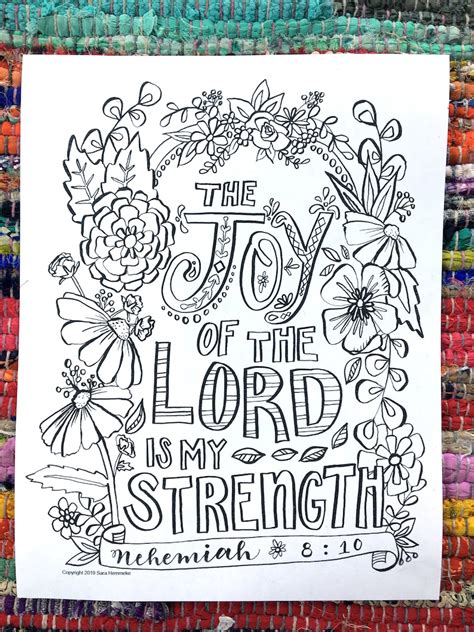 Coloring Page Bible Verse Joy of the Lord PDF DOWNLOAD - Etsy