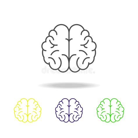 Icone Multicolori Dell Organo Del Cervello Umano Elemento Delle Icone