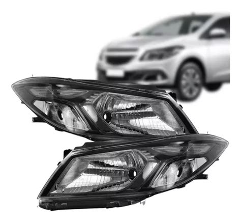 Par Farol Chevrolet Onix Prisma 2017 2018 2019 Mascara Negra Frete grátis