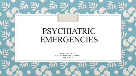 Psychiatric Emergenciespptx Free Download