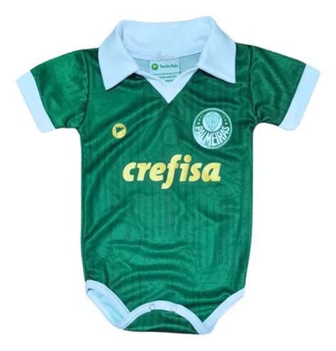 Body Bebê Palmeiras Verde Premium Torcida Baby Frete grátis