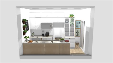 Cozinha Layout Completo De Carla Planta 3D Mooble