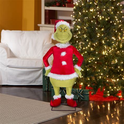 Gemmy Industries 4ft Tall Life Size Animated Grinch Large Standing Indoor Holiday Decor