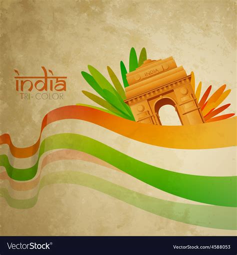 Old indian flag design Royalty Free Vector Image