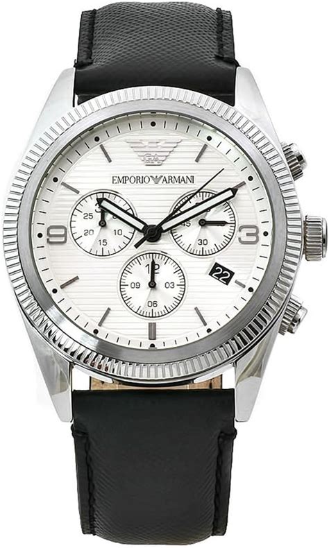 Emporio Armani Herren Armbanduhr XL Chronograph Quarz Leder AR5895