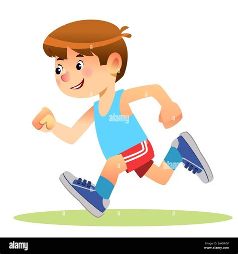 Download this stock vector: Boy running. Marathon runner or a boy ...