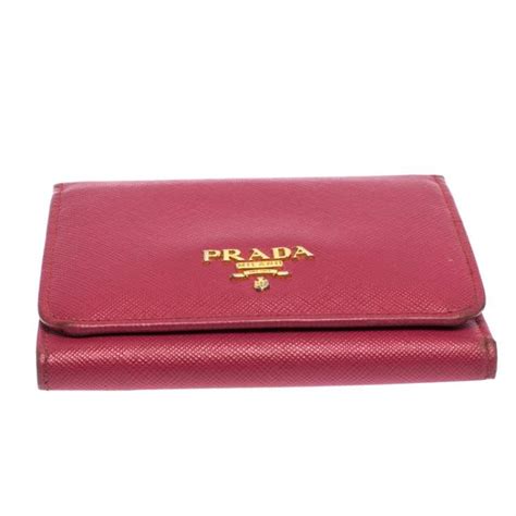 Prada Pink Saffiano Leather Trifold Wallet Prada TLC