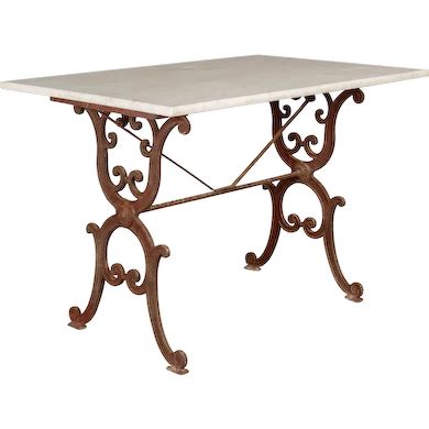 Th Century French Cast Iron Marble Top Bistro Table Olivier Fleury