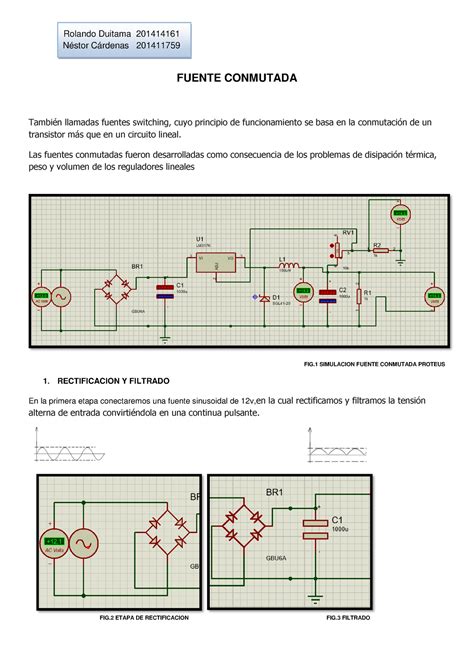 Pdfcoffee Simulación de fuente conmutada en proteus Rolando Duitama