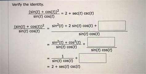 Solved Verify The Identity Sin T Cos T 2 Sin T