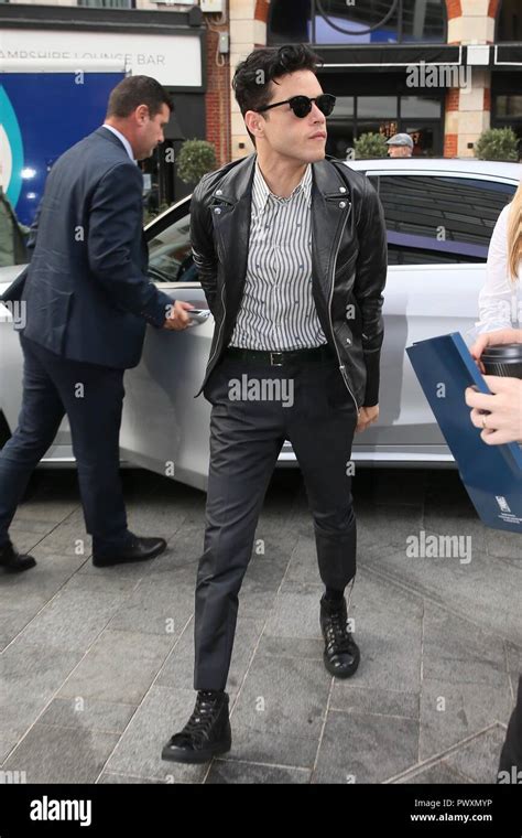 Rami Malek seen arriving at Global studios for radio interviews ...