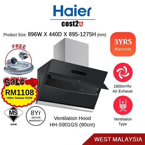 Haier 90cm Ventilation Hood HH S901GS Chimney Hoods Range Hoods