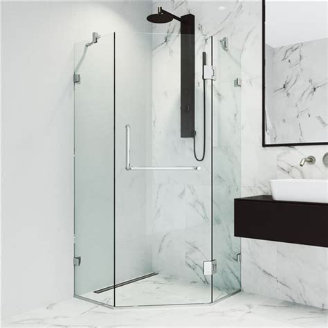 Vigo Piedmont 38 In L X 38 In W X 73 In H Frameless Hinged Shower Enclosure In Chrome With