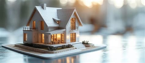 Premium Photo | Modern Miniature House Model with Illuminated Interior ...