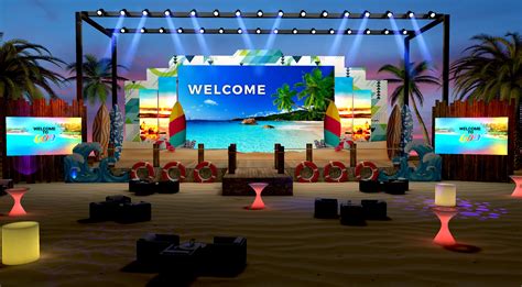 Virtual Beach Theme Stage Design Behance