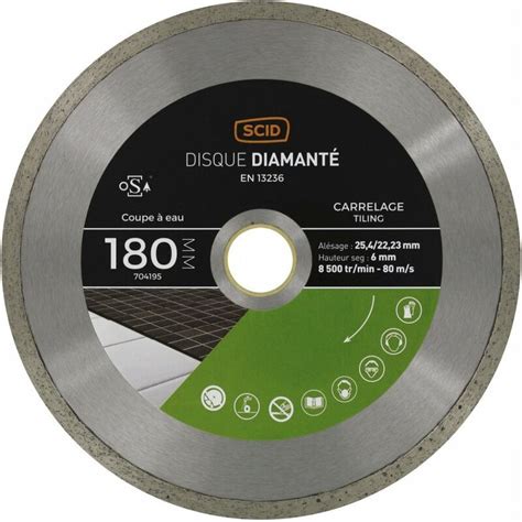 Disque carrelage professionel diamêtre 180mm alésage 25 4 22 23