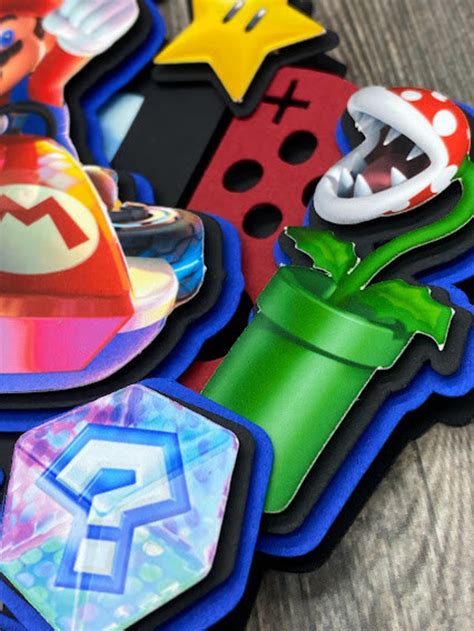 Mario Kart Cake Topper Super Mario Cake Topper 3d Etsy