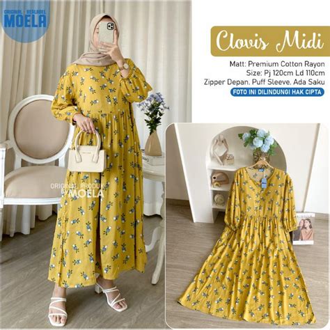 Jual Clovis Midi Dress By Moela Shopee Indonesia