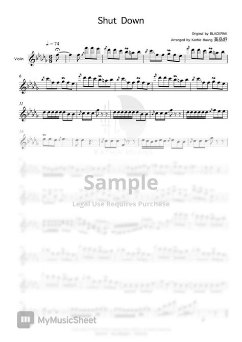 Blackpink Shut Down Sheets By Kathie Violin Flute Sheet Music Violin Violin Sheet Music