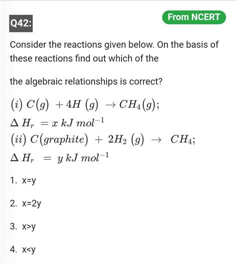 Q42 From NCERT Consider The Reactions Given Below On The Basis Of These