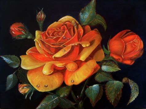 Rose Acrylic Painting Painting by MadhuRavi Paintings - Fine Art America