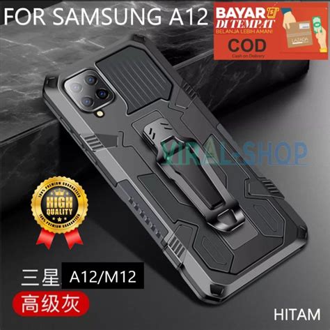 Case Hp Samsung A12m12 Casing Standing Back Klip A12 Hard Case Robot Anti Shockproof Model Baru