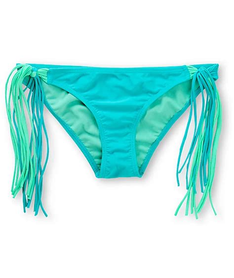 Damsel Mint Jade Fringe Side Tie Bikini Bottom