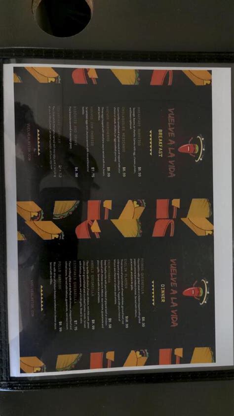 Menu At Vuelve A La Vida Restaurant Topeka