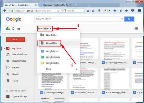 Tải file lên Google Drive upload dữ liệu trên Drive